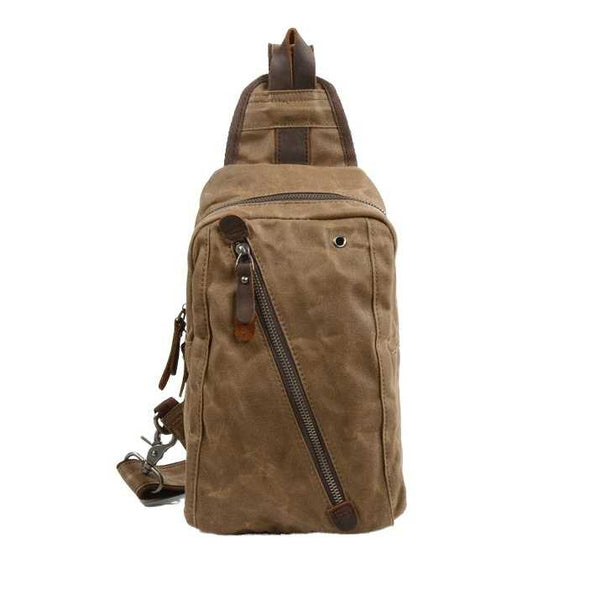 Sling Backpack Mens Waxed Canvas Crossbody Bag