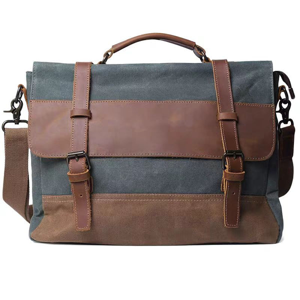 Laptop Waxed Canvas Messenger Bag Mens