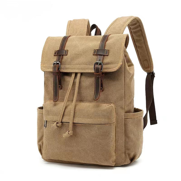 SHARE Mens Waxed Canvas Backpack Rucksack Vintage