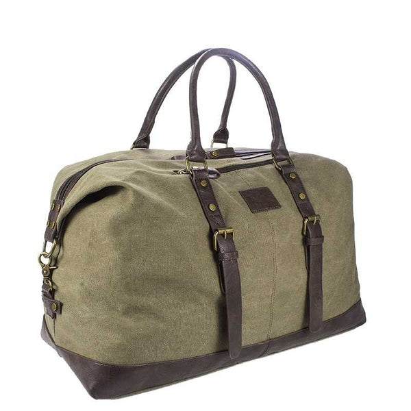 Large Waxed Canvas Weekender Duffle Bag Travel Mens