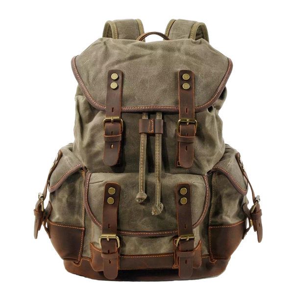 Vintage Waxed Canvas Backpack Waterproof for mens